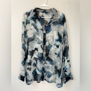 Guess Women's Long Sleeve Blouse Sz L